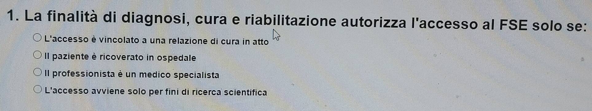 Risolto:La finalità di diagnosi, cura e riabilitazione autorizza l ...