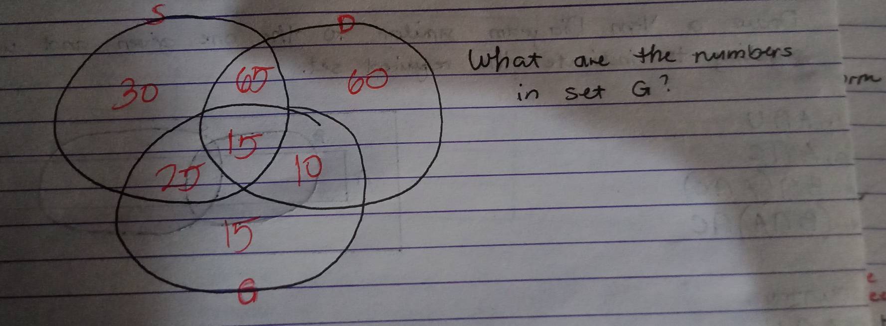 s
What are the numbers 
in set G? 
irm