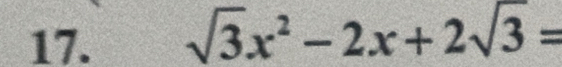 sqrt(3)x^2-2x+2sqrt(3)=