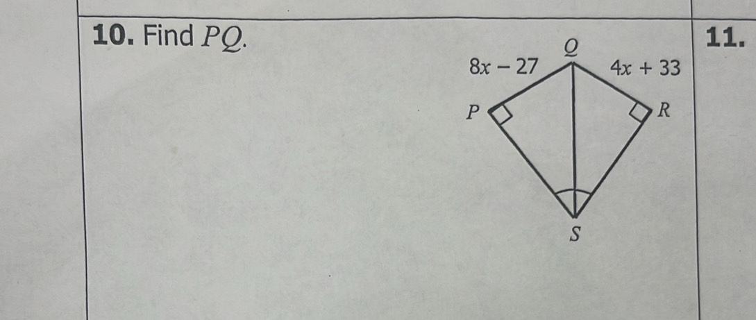 Find PQ. 11.