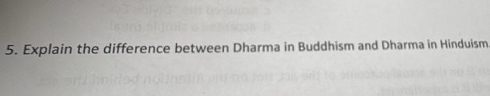 Explain the difference between Dharma in Buddhism and Dharma in Hinduism