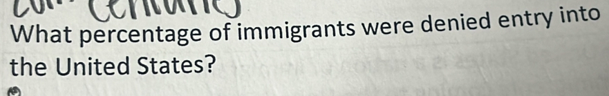 What percentage of immigrants were denied entry into 
the United States?