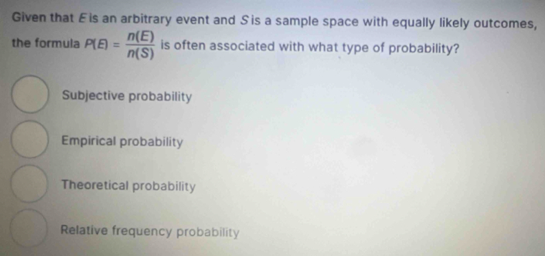 Solved: Given that £ is an arbitrary event and S is a sample space with ...
