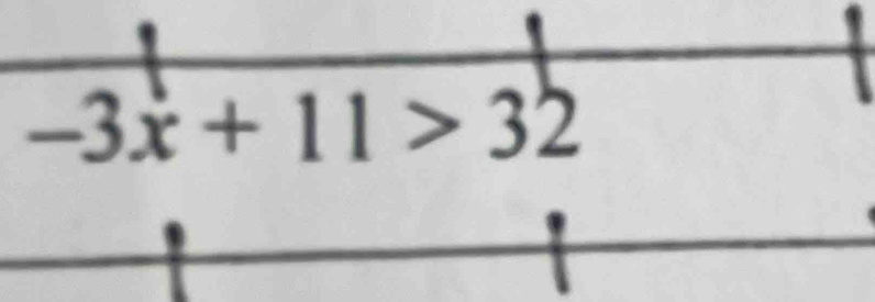 -3x+11>32