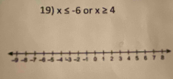 x≤ -6 or x≥ 4