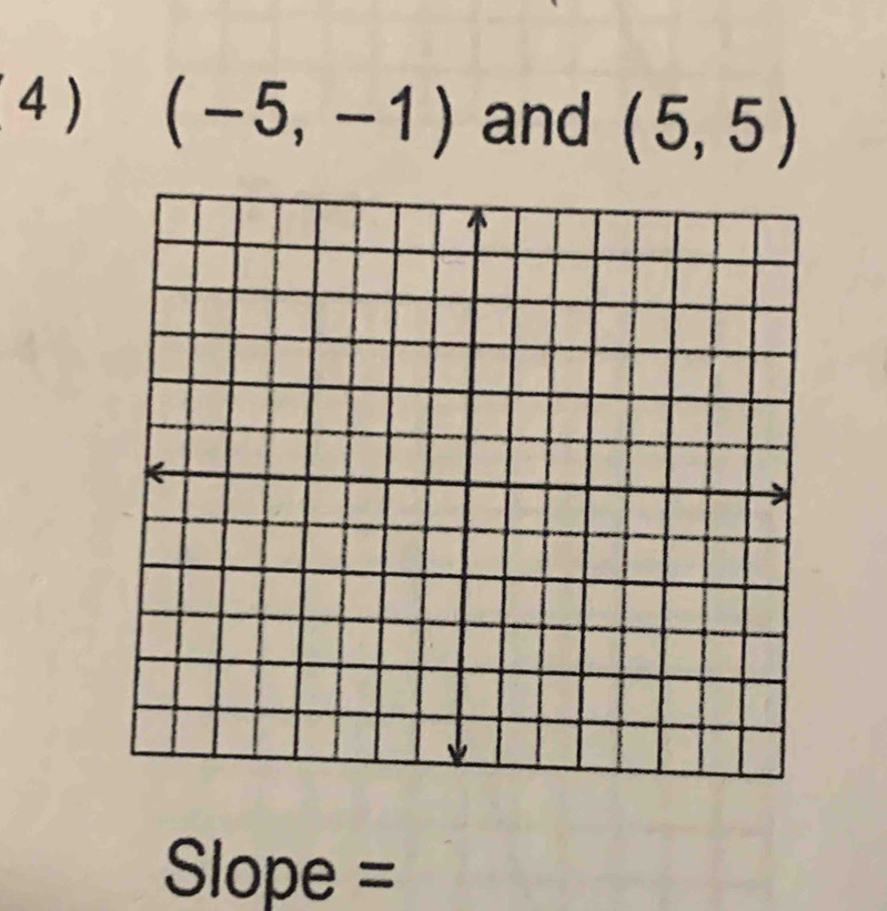 4 ) (-5,-1) and (5,5)
Slope =