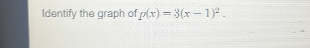 Identify the graph of p(x)=3(x-1)^2.