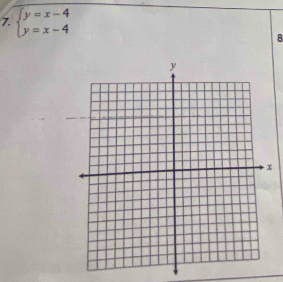 beginarrayl y=x-4 y=x-4endarray.
8