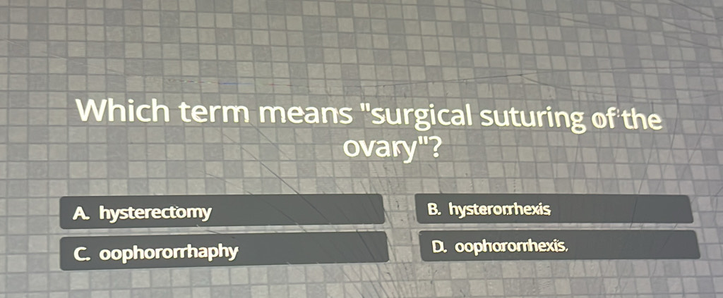 Solved: Which term means 