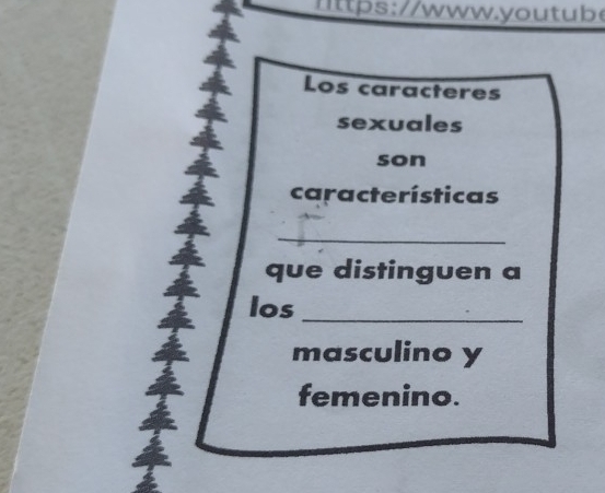 tp s : // www.y o u tub 
Los caracteres 
sexuales 
son 
características 
_ 
que distinguen a 
los_ 
masculino y 
femenino.