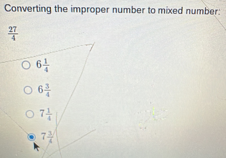 Converting the improper number to mixed number: