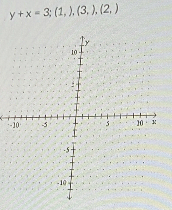 y+x=3;(1,),(3,),(2,)