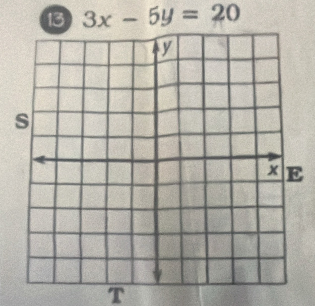 13 3x-5y=20
T