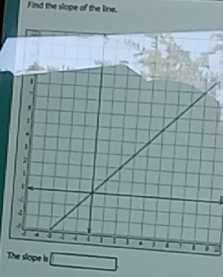 Find the slope of the line. 
Te is □