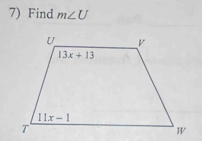 Find m∠ U