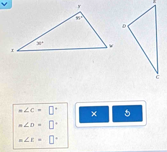 m∠ C= □°
× 5
m∠ D=
m∠ E=□°