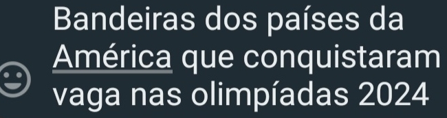 Bandeiras dos países da 
América que conquistaram 
vaga nas olimpíadas 2024