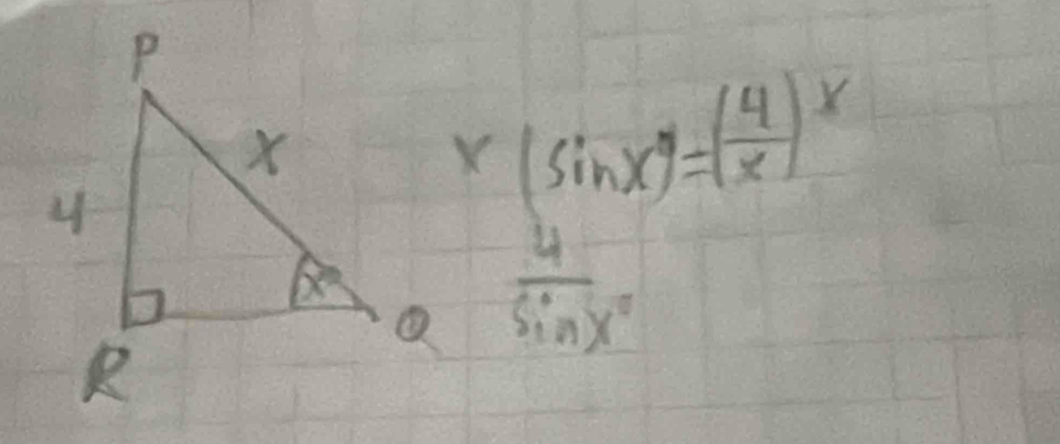 x(sin x)^4=( 4/x )^x
 4/sin x° 