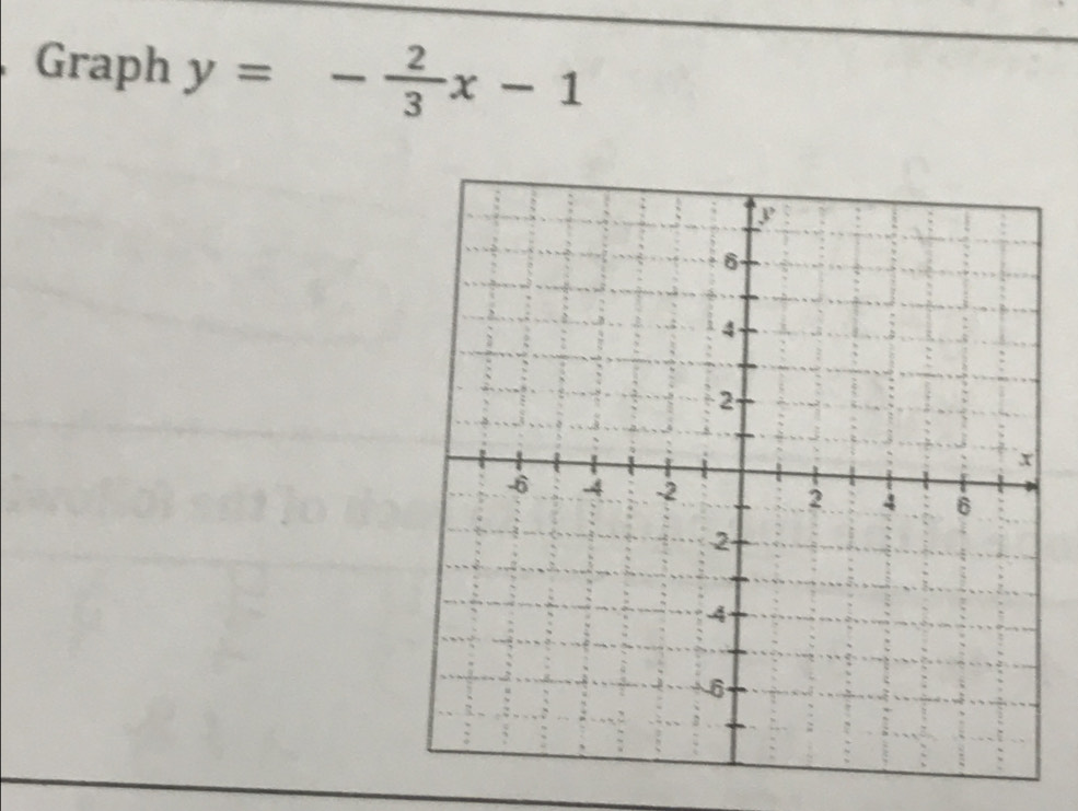 Graph y=- 2/3 x-1