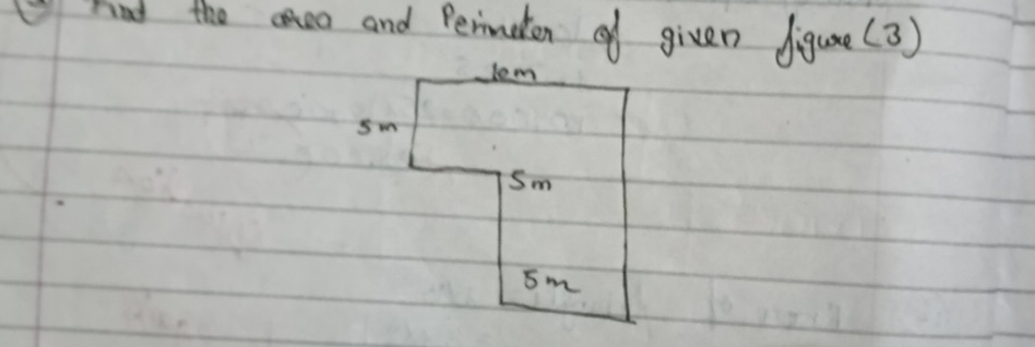 had the aea and Perimaton of given figure(3)