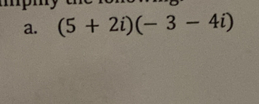 (5+2i)(-3-4i)