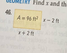 GEOMETRY Find x and th