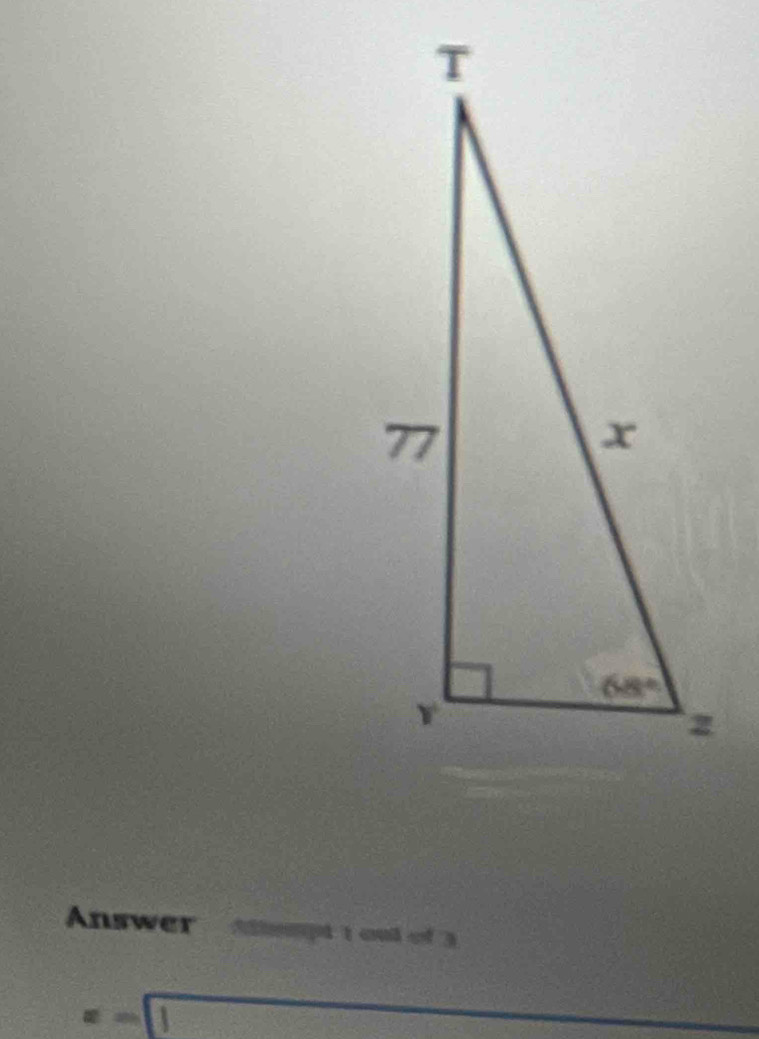 Answer Albmpt 1 cul of 3
x=□