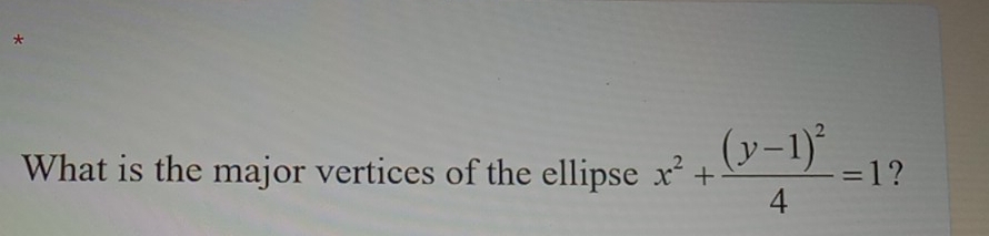 What is the major vertices of the ellipse x^2+frac (y-1)^24=1 ?