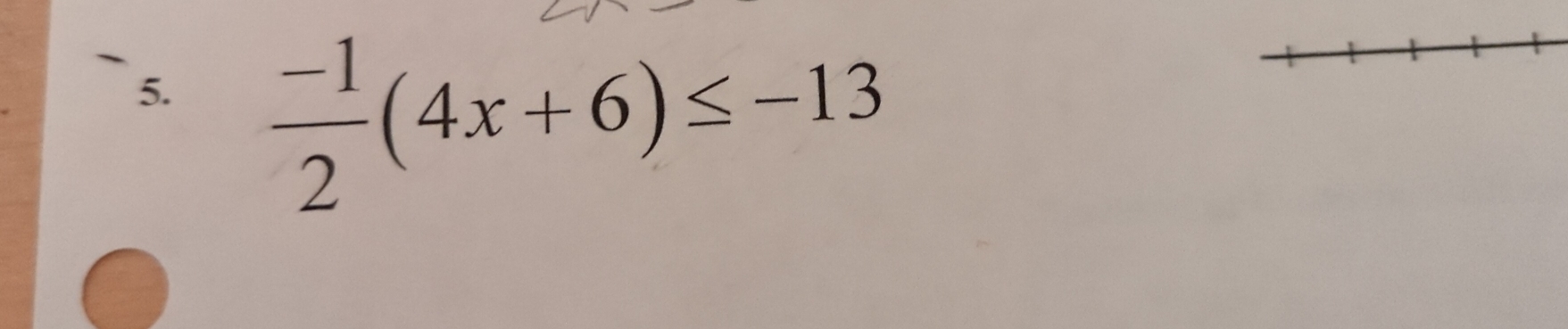  (-1)/2 (4x+6)≤ -13