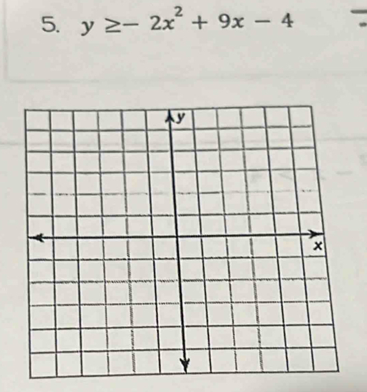 y≥ -2x^2+9x-4