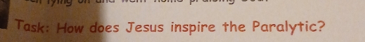 Task: How does Jesus inspire the Paralytic?