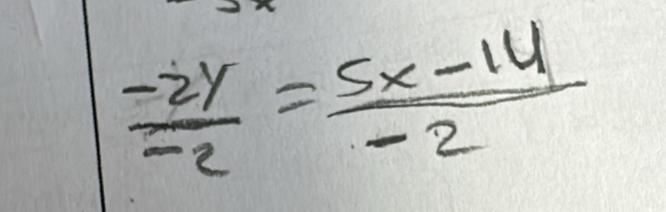  (-2y)/-2 = (5x-14)/-2 