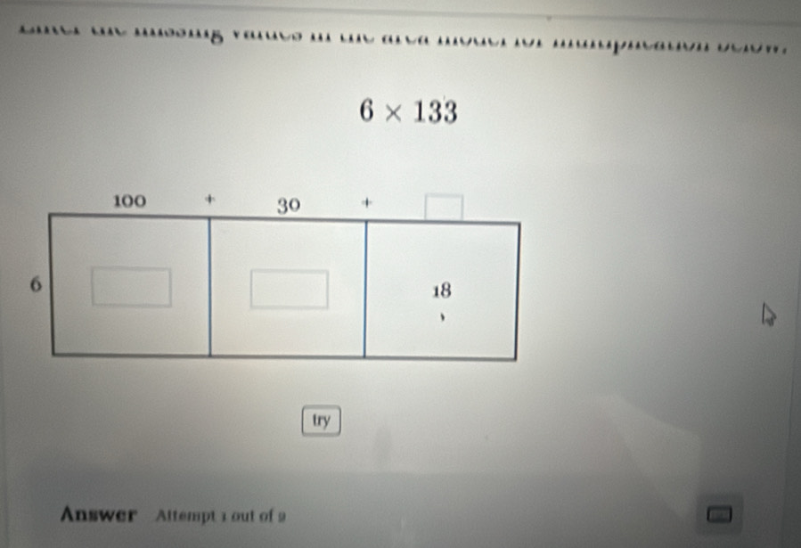 6* 133
try 
Answer Altempt 1 out of 9