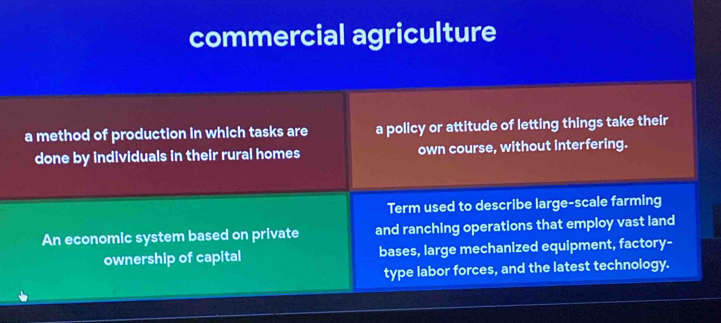 commercial agriculture