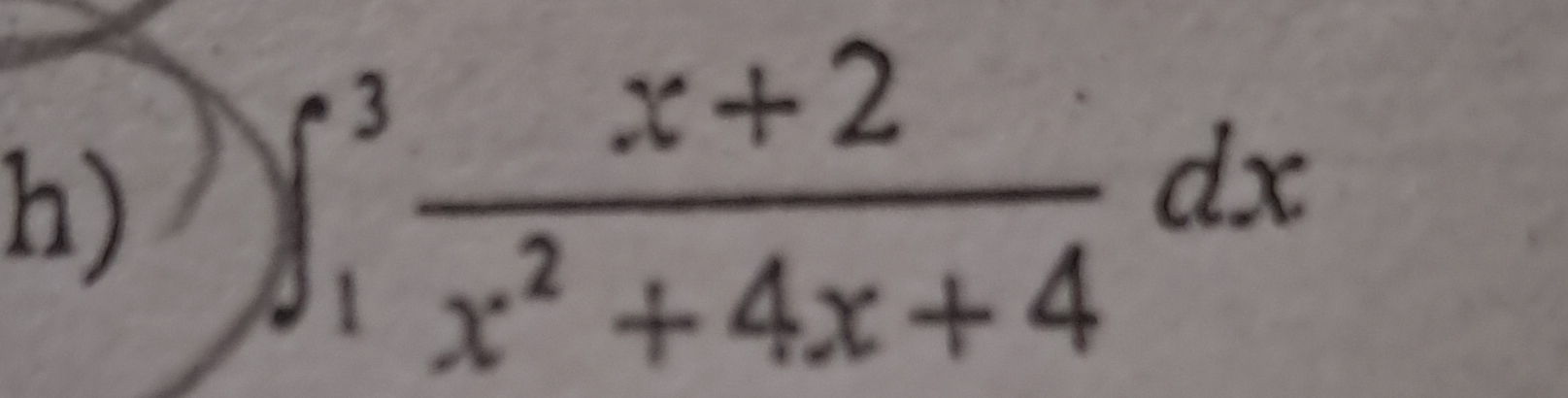 ∈t _1^(3frac x+2)x^2+4x+4dx