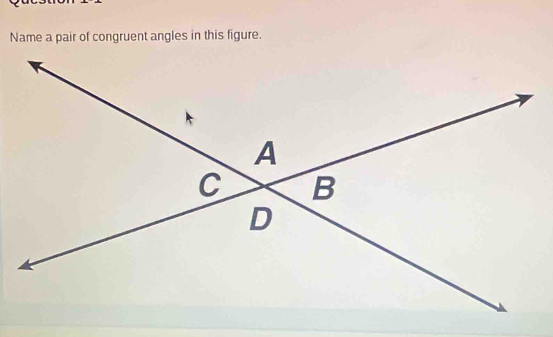 Name a pair of congruent angles in this figure.