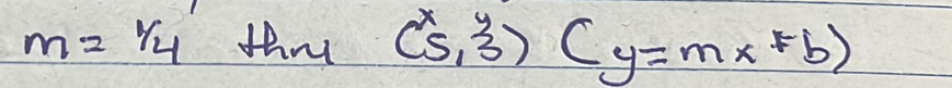 m= 1/4  thn (^x5,^y3)(y=mx^Fb)