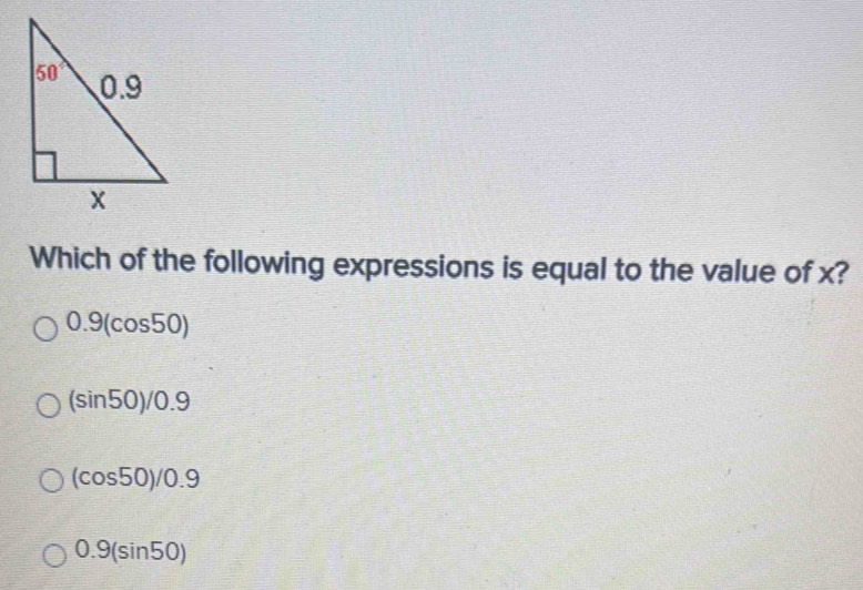 Solved: Which of the following expressions is equal to the value of x ...