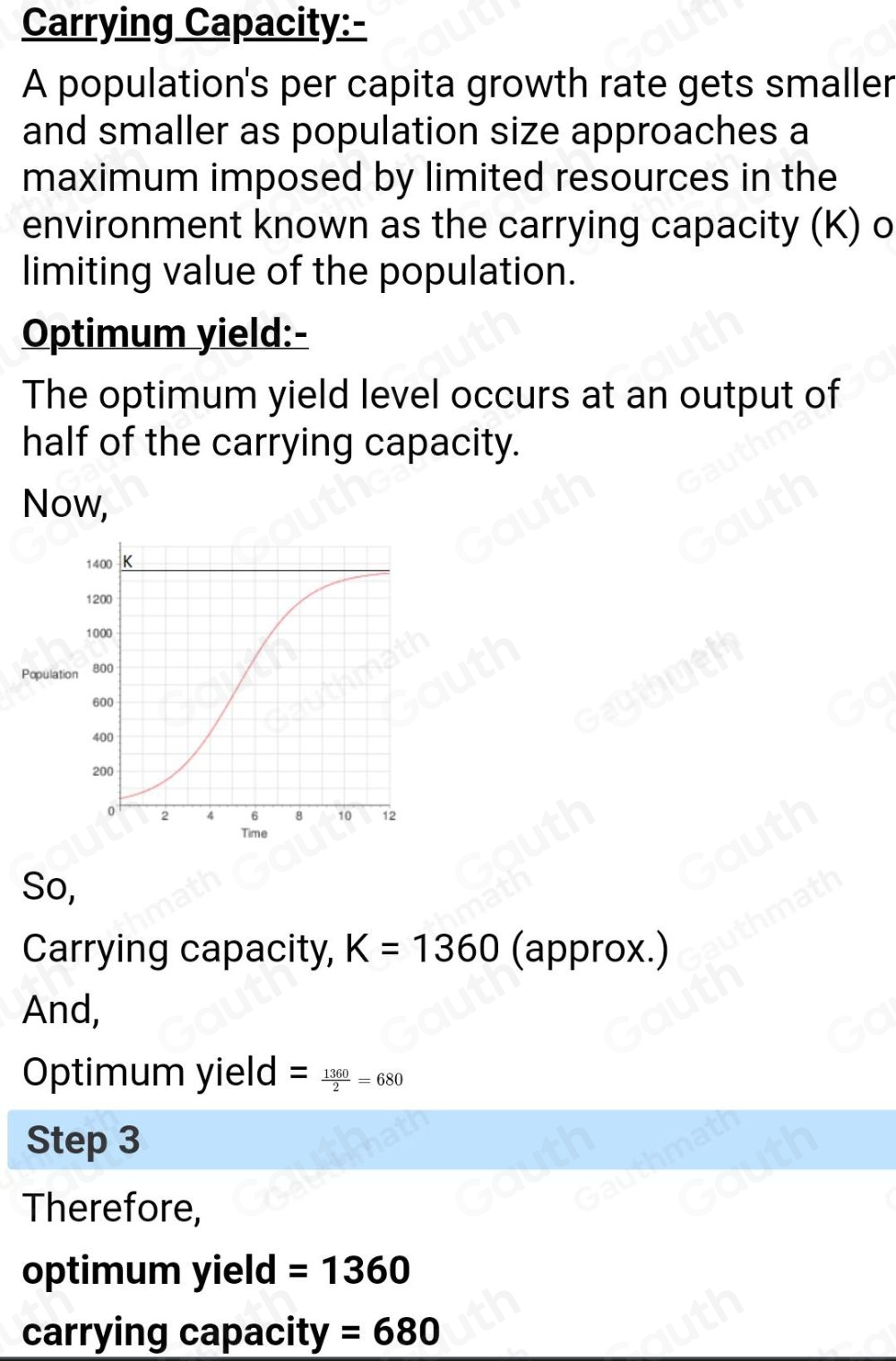 Solved: In the figure below a portion of a logistic growth curve is ...