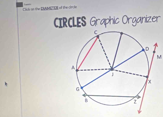 Click an the DIAMETER of the circle 
I RCLES Graphic Org

M