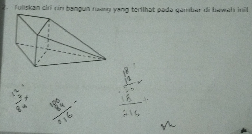 Tuliskan ciri-ciri bangun ruang yang terlihat pada gambar di bawah ini!