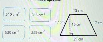 510cm^2 315cm^2
630cm^2 255cm^2