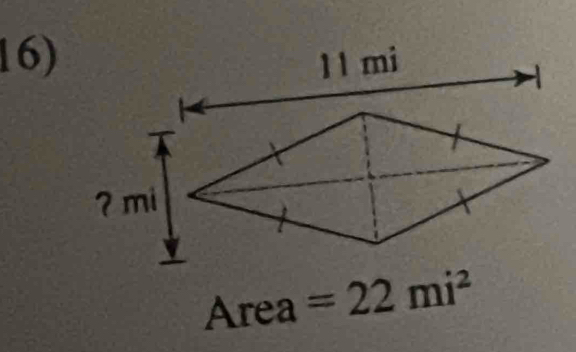 Area =22mi^2