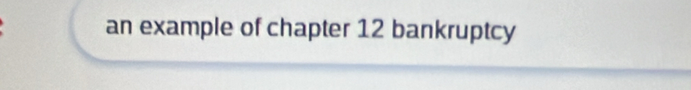 an example of chapter 12 bankruptcy