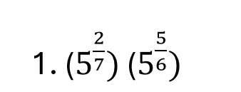 (5^(frac 2)7)(5^(frac 5)6)