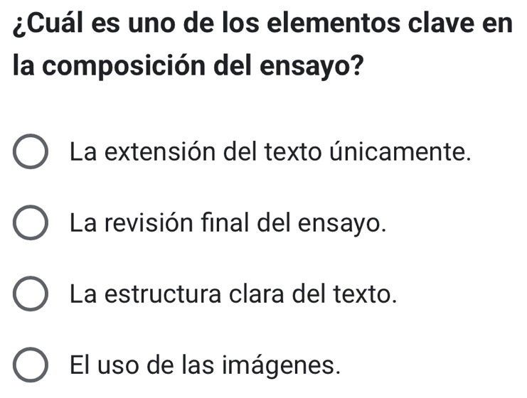 Resuelto:¿Cuál es uno de los elementos clave en la composición del ...