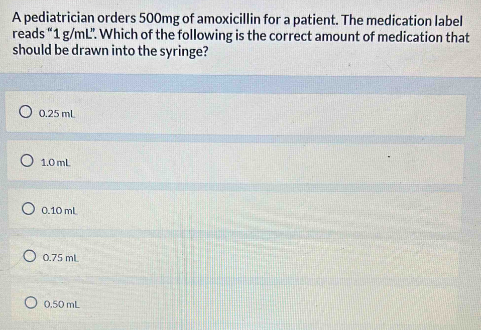 Solved: A pediatrician orders 500mg of amoxicillin for a patient. The ...