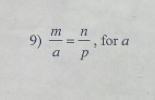  m/a = n/p  , for a