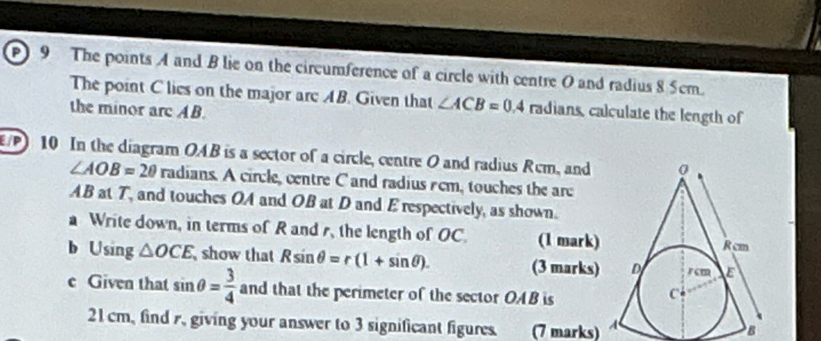 Solved: The points A and B lie on the circumference of a circle with ...