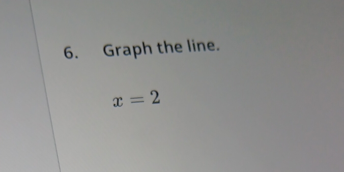 Graph the line.
x=2